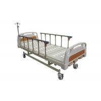 Quality Coated Steel Manual Crank Medical Hospital Bed With Aluminum Alloy Guardrail for sale