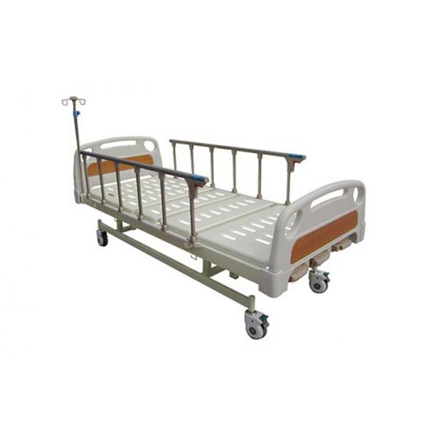 Quality Coated Steel Manual Crank Medical Hospital Bed With Aluminum Alloy Guardrail (ALS-M302) for sale