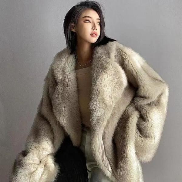 Quality                  2023 Luxury Winter Fur Coat Fashion Racoon Fox Fur Coat for Women              for sale