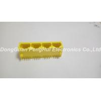 China 1x4 Port 90 Degree 8P8C Plastic RJ45 Modular Jack  Color  Yellow Tab down factory