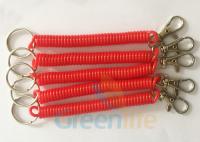 China Red Key Spiral Coil Key Chains Safety Product Eco Friendly Strong PU Material factory