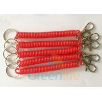 China Red Key Spiral Coil Key Chains Safety Product Eco Friendly Strong PU Material for sale