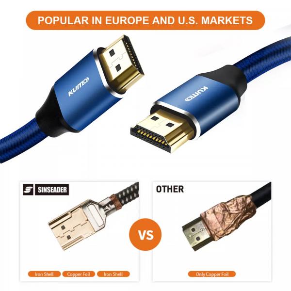 Quality HDR TDR Test 48gbps Gold Plated 4k HDMI Cable 120Hz Supports Ethernet 3D 4K HDTV for sale
