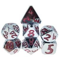China sliver red Odorless Lightweight Multi Function Polyhedron Dice Dice Set Sturdy 7 Pcs Size 12cm For Rpg Game for sale