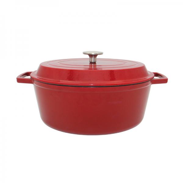 Quality Customized Cast Iron Casserole Enamel Coating Oval Casserole With Lid for sale