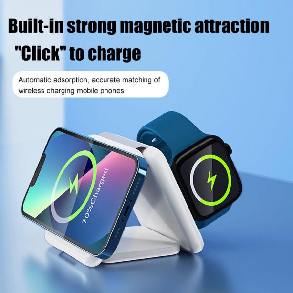 Quality 3 In 1 Magnetic Travel Wireless Charging Station Multiple Device for sale