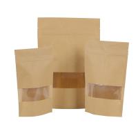 China 250g snack/tea/coffee/rice food k stand up pouch kraft packaging paper bag with window factory