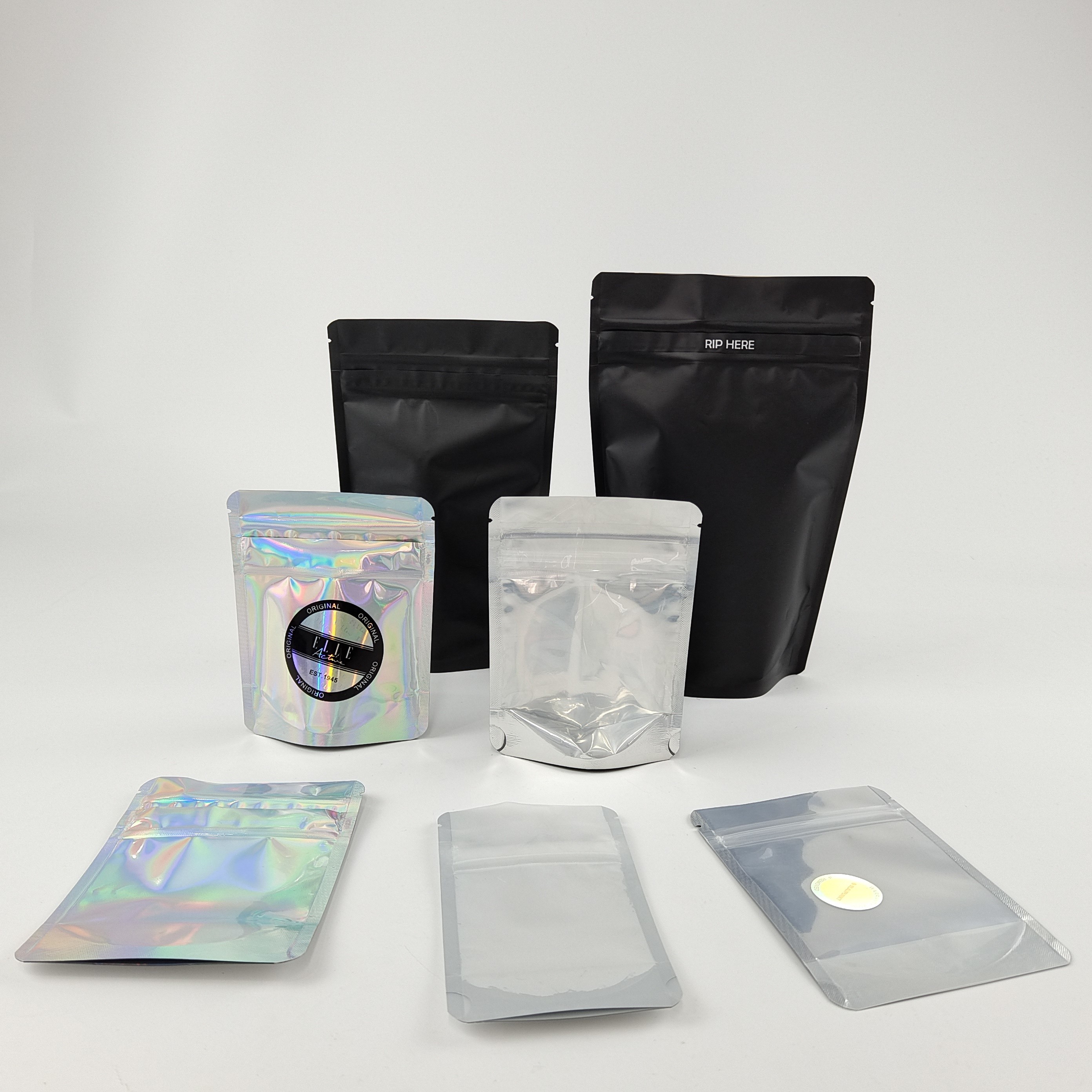 China Resealable Childproof Ziplock Packaging Bags Clear Front Foil Back Edible For factory