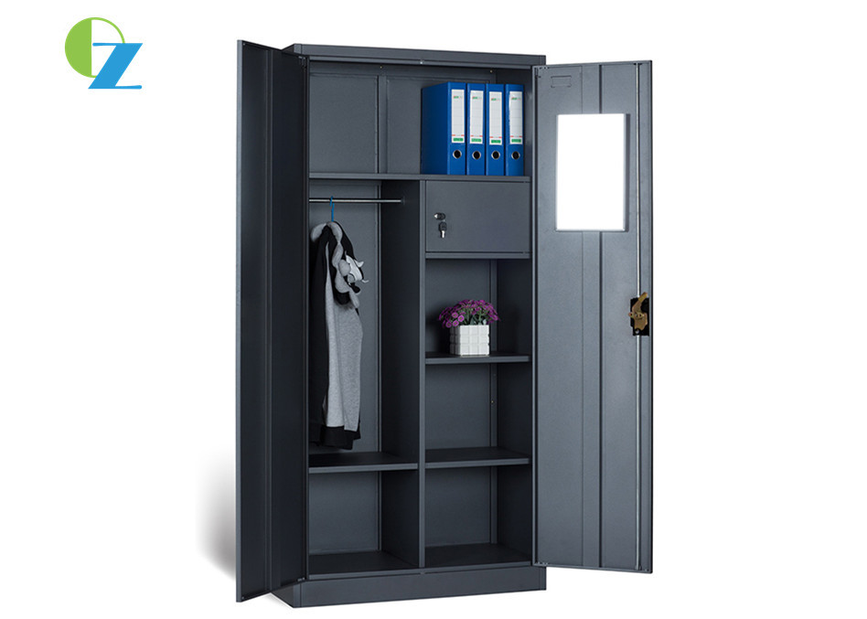 Quality Durable Steel Office Cupboard Multifunctional File Cabinet With Mirror Wardrobe for sale