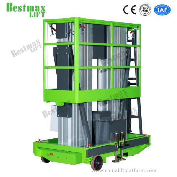 Quality Green Double Mast Mobile Vertical Lift Platform For 9m Platform Height for sale