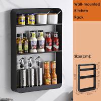 China Multi Layer Wall Mounted Kitchen Shelf For Condiment Bottle Jar Spice factory