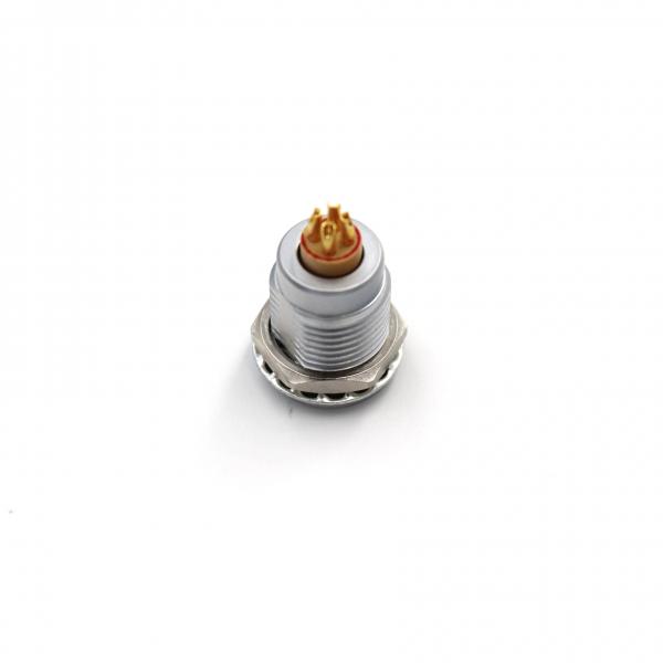 Quality Miniature Circular 4 Pin Connector IP50 10A 1B Series Female Socket Silver Color for sale