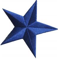 China 3 Blue Embroidered Star Patches Iron On Applique Patch twill background factory