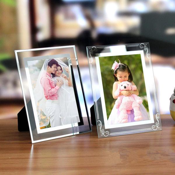 Quality Promotional Rectangle Glass Table Top Photo Frames With 12 Colors Available for sale