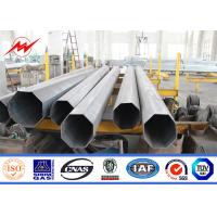 Quality 10m HDG Tapered Galvanised Steel Pole for 11kv Power Transmission / Square for sale