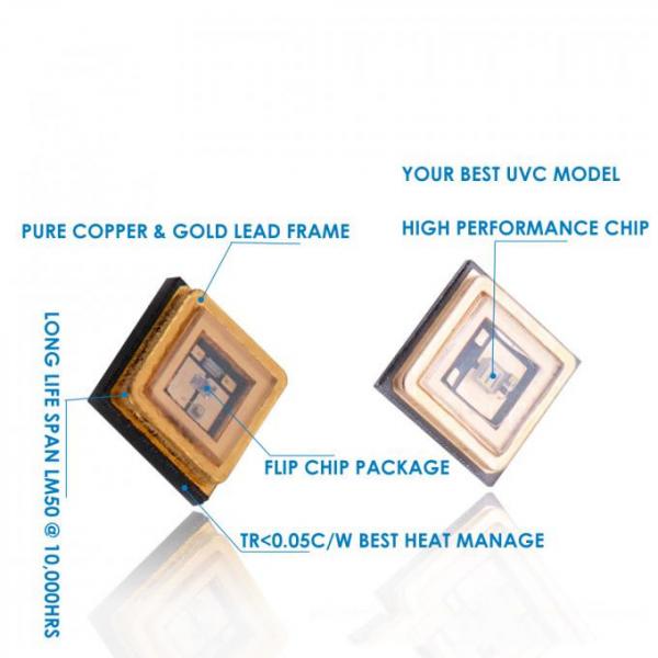 Quality 2W 254nm UVC LED Chip 150ma 200ma LED Diodes Quartz Glass Lens for sale
