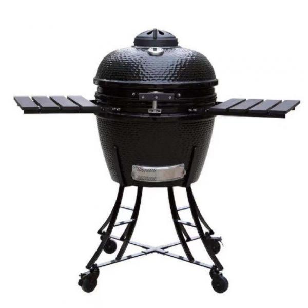 Quality 56cm SGS Black 22 Inch Kamado Grill Glazed Treatment Surface for sale