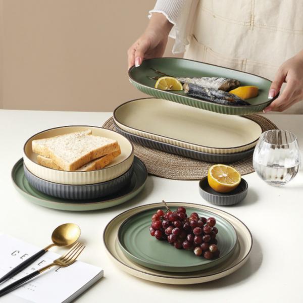 Quality China Wholesale Luxury Porcelain Dinner Set Gold Ceramic Tableware Stoneware Plates Sets Dinnerware Set for sale