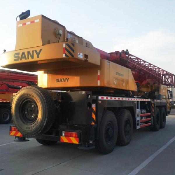 Quality Sany Used Mobile Crane Truck 80 Ton 35m 260 KW Rpm Rated Power for sale