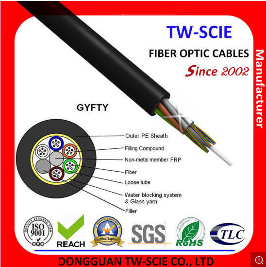 Quality Non Armored Dielectric Multi Strand Single Mode Fiber Optic Cable 2 - 288 Core GYFTY for sale