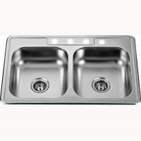China SUS304 Stainless Steel Kitchen Sink With Center Drain Placement Drainer Accessories factory