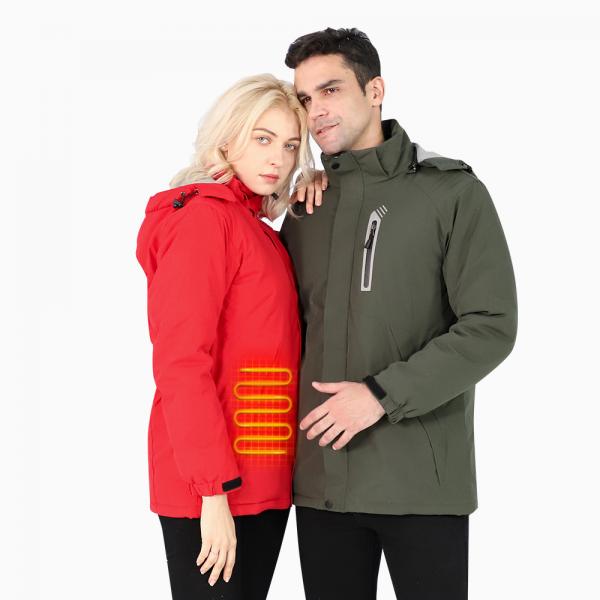 Quality OEM 7.4V Li-ion Battery Heated Winter Clothes Unisex Rechargeable Heated Jacket for sale