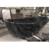 China Pedestal Natural Stone Bathtub Marble Material With Black Wooden Veins factory