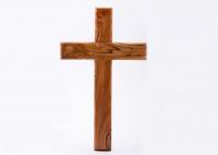 China Solid Door Painted Handmade Wooden Crosses Olive Wood Wall Cross Non - Toxic factory