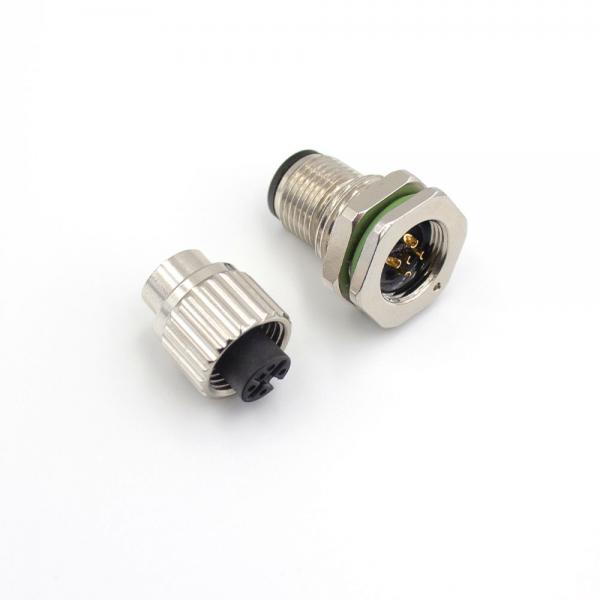 Quality Industrial Sensor SD M12 Waterproof Connector 5 Pin Flange X Key Socket Plug IP67 for sale