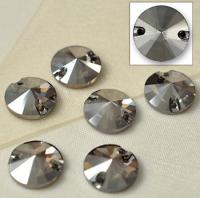 China nice quality rivoli sew on button crystal stone black diamond factory