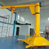 China 2000-6000mm Beam Mobile Floor Jib Crane Hoist Pendant Pushbutton Control factory