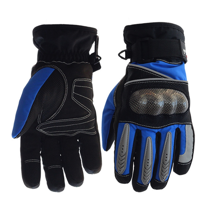 China Palm - Microfiber Electric Motorcycle Parts Blue / Black Electric Motorcycle Gloves factory