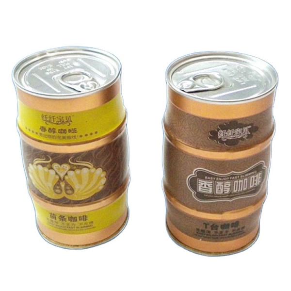 Quality 4 Color Coffee Tin Cans 500ml Milk Round Metal Container for sale