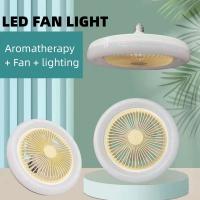 China LED Aromatherapy Fan Light Bedroom Dining Room Ceiling Fan Light Lighting + Fan 2-In-1 Invisible Fan Pendant Light factory