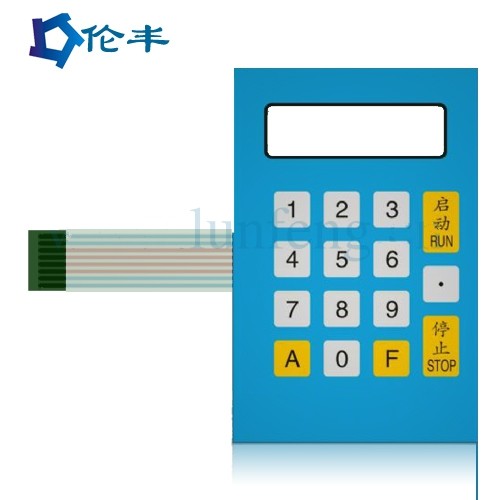 Quality RAL Color Rectangle Membrane Switch Keypad Overlay Flat 3M Adhesive for sale