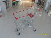 China Red Plastic Parts Supermarket Shopping Carts With Q195 Low Carbon Steel factory