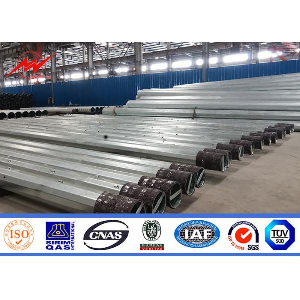 Quality 75FT 80FT NGCP Type E Galvanized Metal Pole , Transmission Line Poles Long Life for sale