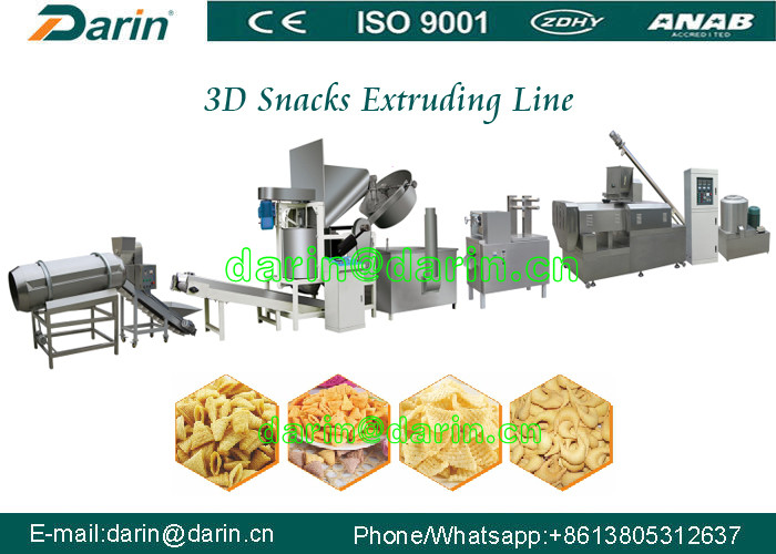 China Full automatic Fried 3D Papad pellet Snacks food extruder machine production line factory