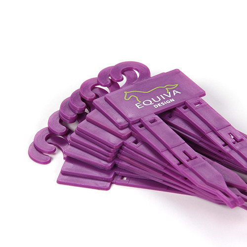 Quality ODM Purple Plastic Belt Hangers With Two Tails For Horse Equipment for sale