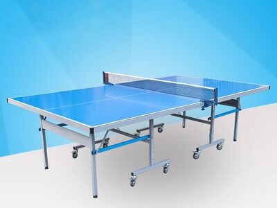Quality Easy Install Blue Ping Pong Table , Aluminum Ping Pong Table Movable With Logo for sale