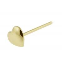 China Piercing 18K Yellow Gold Diamond Nose Stud Heart Shape 3mm OEM ODM for sale