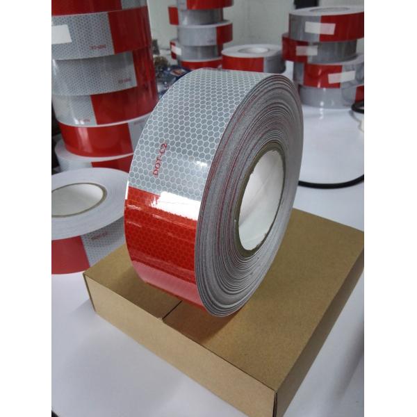 Quality Safety DOT C2 Red And White Reflective Safety Tape For Trailers Truck Strong for sale