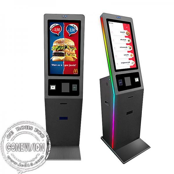 Quality Touch Screen 27'' Cash Payment Kiosk With NFC Pos Termianl And Camera for sale