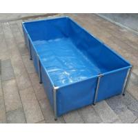Quality Fireproof 4000L Tarpaulin Fish Tank With Blue Fish Pond Liner Environmental PVC Collapsible Fish Tank for sale