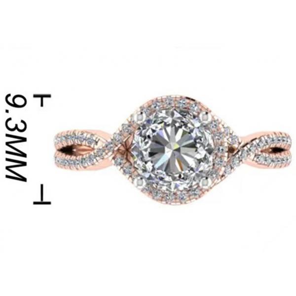 Quality Round Cut 18K Rose Gold Ring For Engagement S11 SI2 VS1 Average Clarity for sale