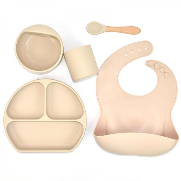 Quality Durable Weaning Silicone Feeding Set 5pcs In 1 Set Reusable Harmless for sale
