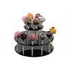 China Round 3 Layer Acrylic Cake Stand , Clear / Black Acrylic Candy Display factory