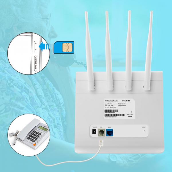 Quality 5dbi Antenna LTE Router Volte 1200Mbps 4G Sim Card Slot Router for sale