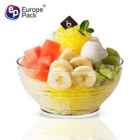 China Food grade high quality 90ml stripe design clear coconut bowl factory