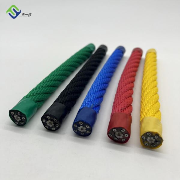 Quality 6*8 IWRC Combination Wire Rope 16mm Playground PP Polypropylene for sale